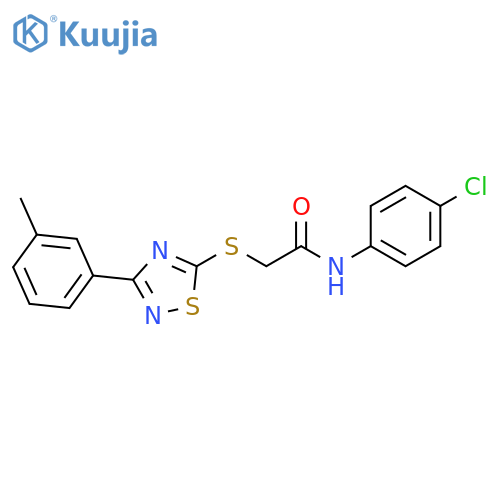 N-(4-chlorophenyl)-2-{3-(3-methylphenyl)-1,2,4-thiadiazol-5-ylsulfanyl}acetamide structure