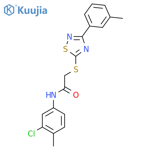 N-(3-chloro-4-methylphenyl)-2-{3-(3-methylphenyl)-1,2,4-thiadiazol-5-ylsulfanyl}acetamide structure