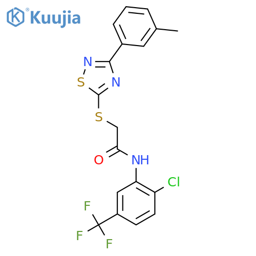 N-2-chloro-5-(trifluoromethyl)phenyl-2-{3-(3-methylphenyl)-1,2,4-thiadiazol-5-ylsulfanyl}acetamide structure
