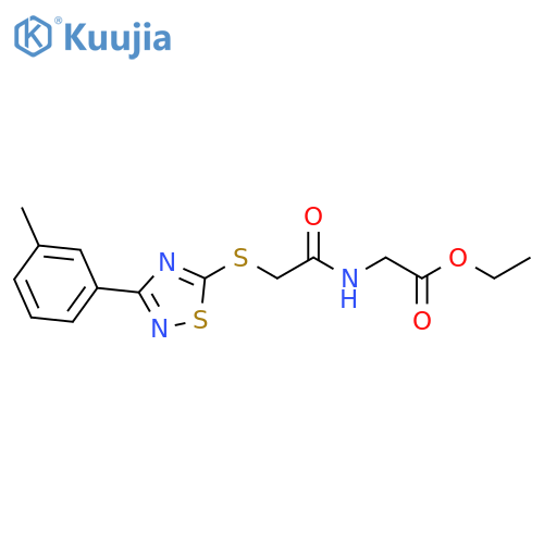 ethyl 2-(2-{3-(3-methylphenyl)-1,2,4-thiadiazol-5-ylsulfanyl}acetamido)acetate structure