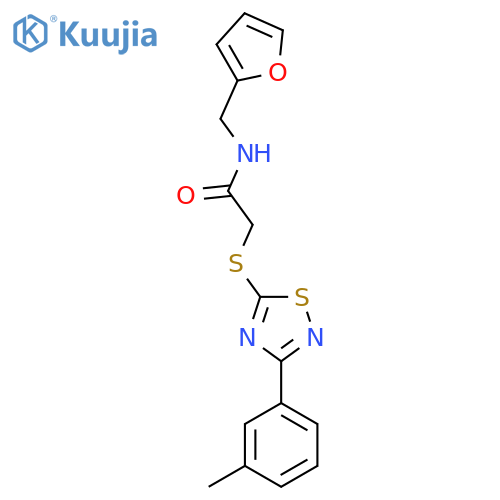N-(furan-2-yl)methyl-2-{3-(3-methylphenyl)-1,2,4-thiadiazol-5-ylsulfanyl}acetamide structure