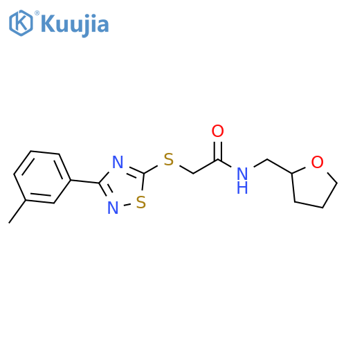 2-{3-(3-methylphenyl)-1,2,4-thiadiazol-5-ylsulfanyl}-N-(oxolan-2-yl)methylacetamide structure