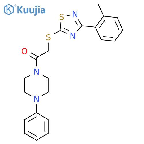 2-{3-(2-methylphenyl)-1,2,4-thiadiazol-5-ylsulfanyl}-1-(4-phenylpiperazin-1-yl)ethan-1-one structure