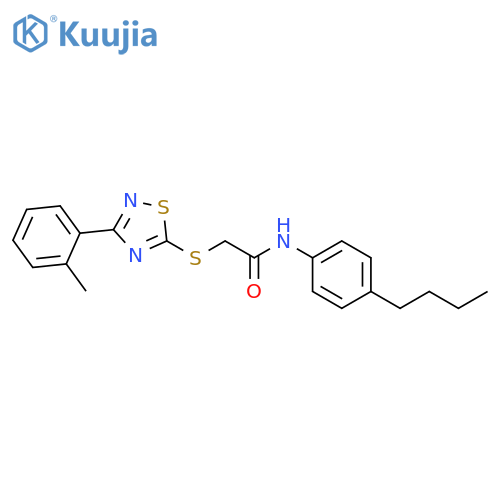 N-(4-butylphenyl)-2-{3-(2-methylphenyl)-1,2,4-thiadiazol-5-ylsulfanyl}acetamide structure