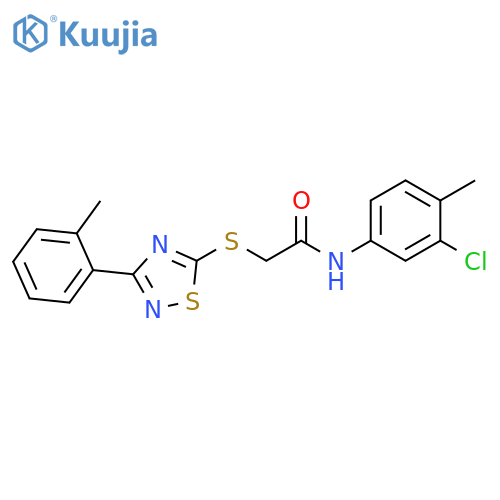 N-(3-chloro-4-methylphenyl)-2-{3-(2-methylphenyl)-1,2,4-thiadiazol-5-ylsulfanyl}acetamide structure