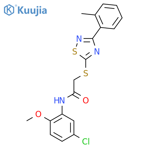 N-(5-chloro-2-methoxyphenyl)-2-{3-(2-methylphenyl)-1,2,4-thiadiazol-5-ylsulfanyl}acetamide structure