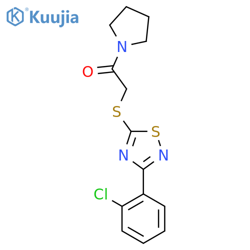 2-{3-(2-chlorophenyl)-1,2,4-thiadiazol-5-ylsulfanyl}-1-(pyrrolidin-1-yl)ethan-1-one structure