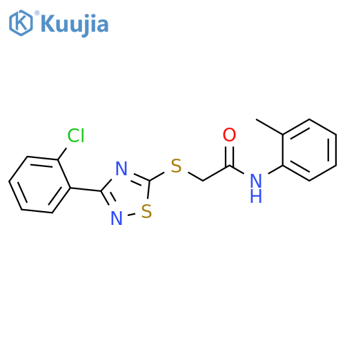 2-{3-(2-chlorophenyl)-1,2,4-thiadiazol-5-ylsulfanyl}-N-(2-methylphenyl)acetamide structure