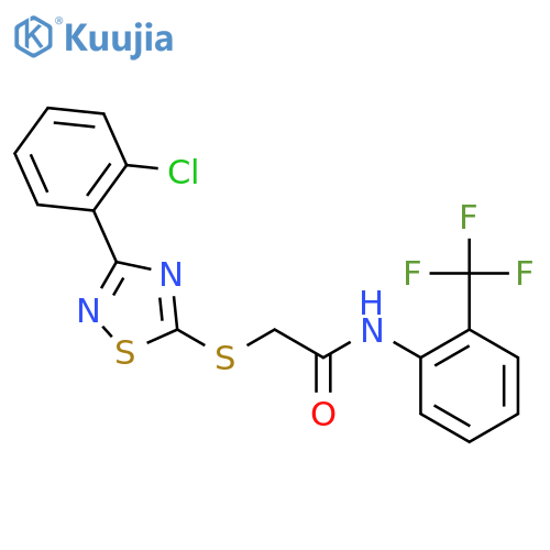 2-{3-(2-chlorophenyl)-1,2,4-thiadiazol-5-ylsulfanyl}-N-2-(trifluoromethyl)phenylacetamide structure