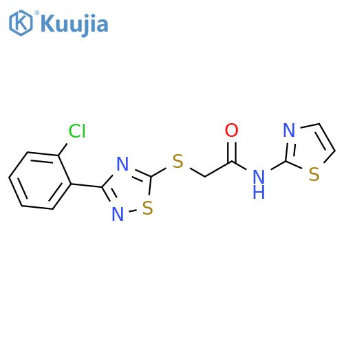 2-{3-(2-chlorophenyl)-1,2,4-thiadiazol-5-ylsulfanyl}-N-(1,3-thiazol-2-yl)acetamide structure