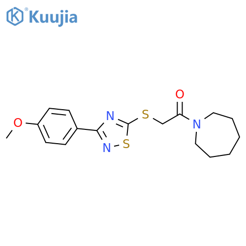 1-(azepan-1-yl)-2-{3-(4-methoxyphenyl)-1,2,4-thiadiazol-5-ylsulfanyl}ethan-1-one structure