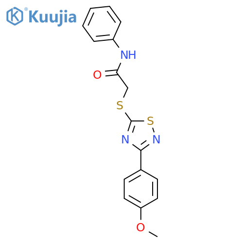 2-{3-(4-methoxyphenyl)-1,2,4-thiadiazol-5-ylsulfanyl}-N-phenylacetamide structure