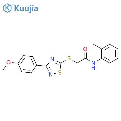 2-{3-(4-methoxyphenyl)-1,2,4-thiadiazol-5-ylsulfanyl}-N-(2-methylphenyl)acetamide structure