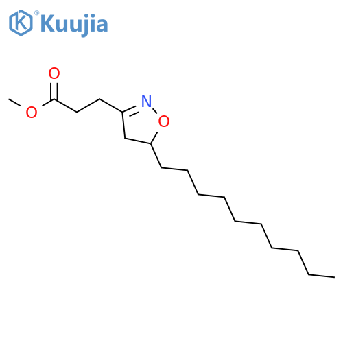 3-Isoxazolepropanoic acid, 5-decyl-4,5-dihydro-, methyl ester structure