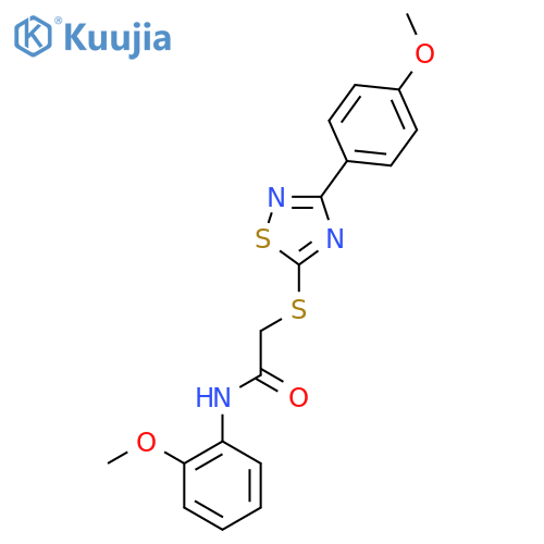 N-(2-methoxyphenyl)-2-{3-(4-methoxyphenyl)-1,2,4-thiadiazol-5-ylsulfanyl}acetamide structure