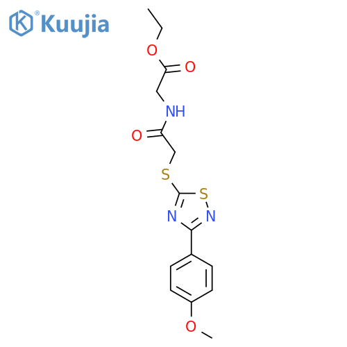 ethyl 2-(2-{3-(4-methoxyphenyl)-1,2,4-thiadiazol-5-ylsulfanyl}acetamido)acetate structure