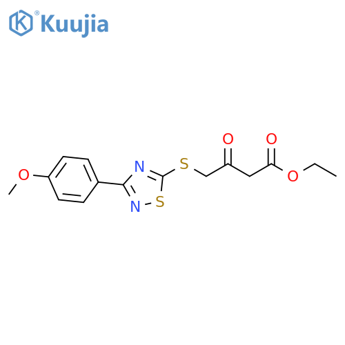 ethyl 4-{3-(4-methoxyphenyl)-1,2,4-thiadiazol-5-ylsulfanyl}-3-oxobutanoate structure