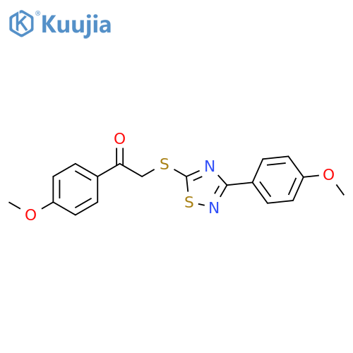 1-(4-methoxyphenyl)-2-{3-(4-methoxyphenyl)-1,2,4-thiadiazol-5-ylsulfanyl}ethan-1-one structure