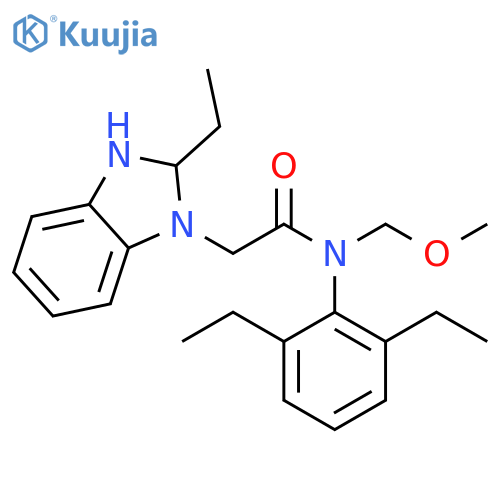 N-(2,6-diethylphenyl)-2-(2-ethyl-2,3-dihydro-1H-1,3-benzodiazol-1-yl)-N-(methoxymethyl)acetamide structure
