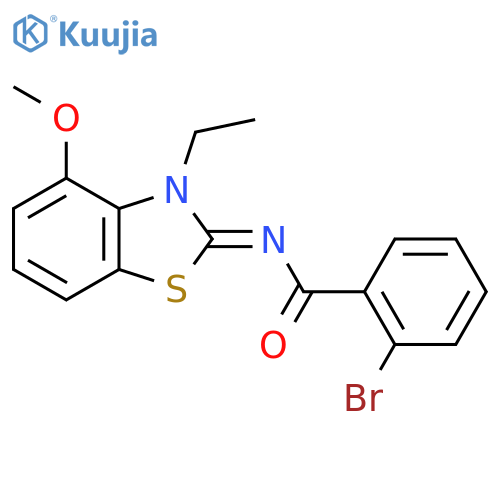 2-bromo-N-(2E)-3-ethyl-4-methoxy-2,3-dihydro-1,3-benzothiazol-2-ylidenebenzamide structure