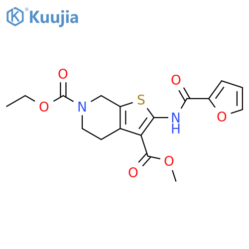 6-ethyl 3-methyl 2-(furan-2-amido)-4H,5H,6H,7H-thieno2,3-cpyridine-3,6-dicarboxylate structure