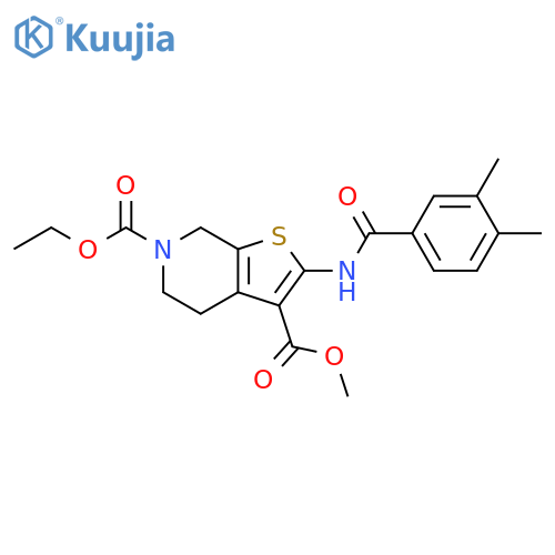 6-ethyl 3-methyl 2-(3,4-dimethylbenzamido)-4H,5H,6H,7H-thieno2,3-cpyridine-3,6-dicarboxylate structure