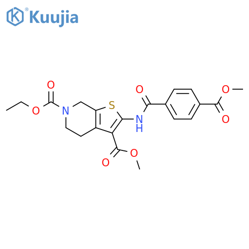 6-ethyl 3-methyl 2-4-(methoxycarbonyl)benzamido-4H,5H,6H,7H-thieno2,3-cpyridine-3,6-dicarboxylate structure