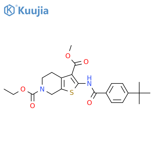 6-ethyl 3-methyl 2-(4-tert-butylbenzamido)-4H,5H,6H,7H-thieno2,3-cpyridine-3,6-dicarboxylate structure