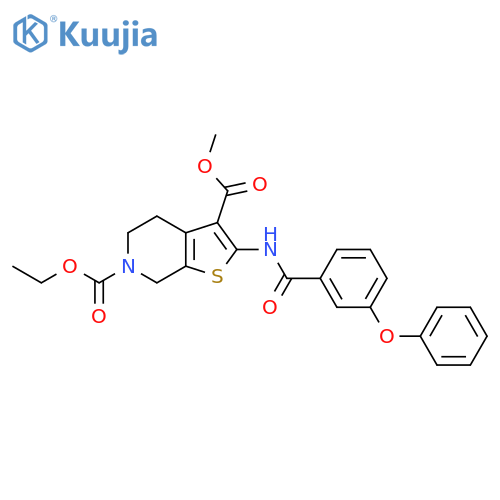 6-ethyl 3-methyl 2-(3-phenoxybenzamido)-4H,5H,6H,7H-thieno2,3-cpyridine-3,6-dicarboxylate structure