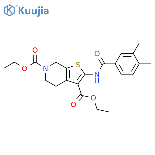 3,6-diethyl 2-(3,4-dimethylbenzamido)-4H,5H,6H,7H-thieno2,3-cpyridine-3,6-dicarboxylate structure