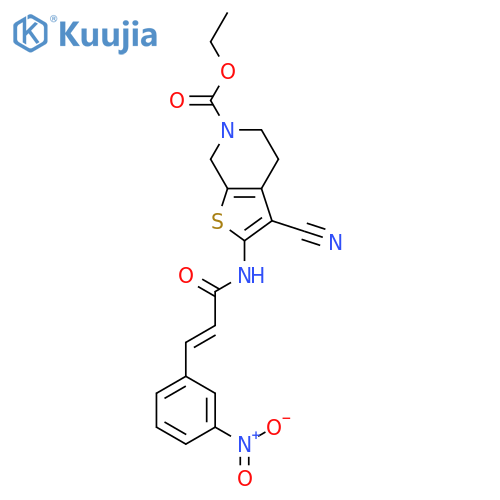 ETHYL 3-CYANO-2-[3-(3-NITROPHENYL)PROP-2-ENOYLAMINO]-5,7-DIHYDRO-4H-THIENO[2,3-C]PYRIDINE-6-CARBOXYLATE structure