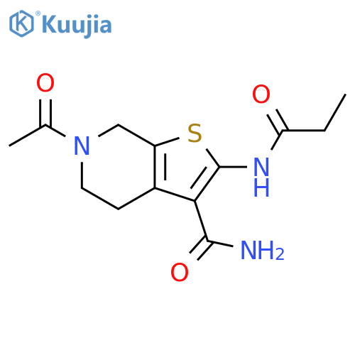 6-acetyl-2-propanamido-4H,5H,6H,7H-thieno2,3-cpyridine-3-carboxamide structure