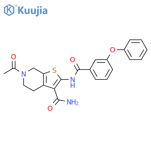 6-acetyl-2-(3-phenoxybenzamido)-4H,5H,6H,7H-thieno2,3-cpyridine-3-carboxamide structure
