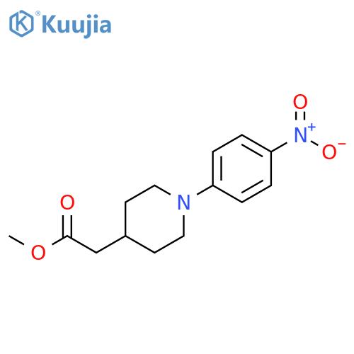 4-Piperidineacetic acid, 1-(4-nitrophenyl)-, methyl ester structure
