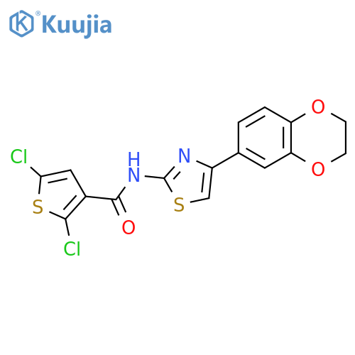 2,5-dichloro-N-4-(2,3-dihydro-1,4-benzodioxin-6-yl)-1,3-thiazol-2-ylthiophene-3-carboxamide structure