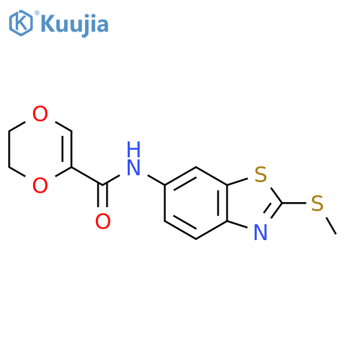 N-2-(methylsulfanyl)-1,3-benzothiazol-6-yl-5,6-dihydro-1,4-dioxine-2-carboxamide structure