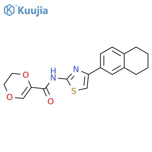 N-4-(5,6,7,8-tetrahydronaphthalen-2-yl)-1,3-thiazol-2-yl-5,6-dihydro-1,4-dioxine-2-carboxamide structure