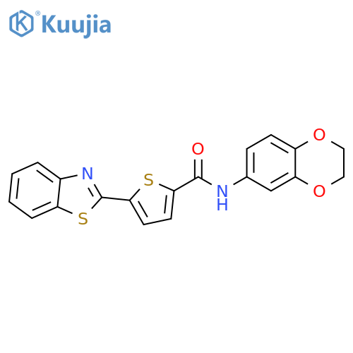5-(1,3-benzothiazol-2-yl)-N-(2,3-dihydro-1,4-benzodioxin-6-yl)thiophene-2-carboxamide structure