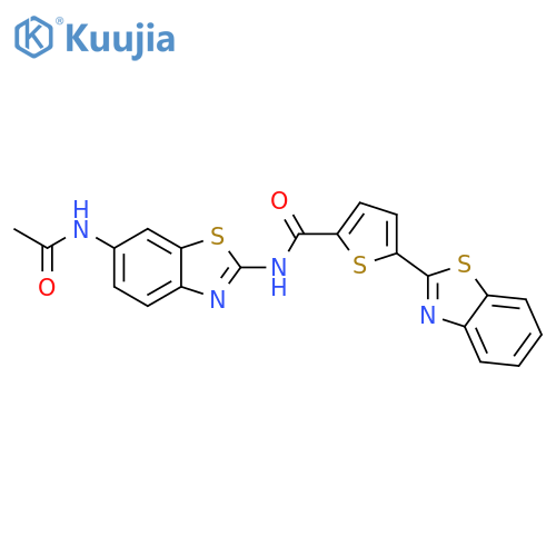 5-(1,3-benzothiazol-2-yl)-N-(6-acetamido-1,3-benzothiazol-2-yl)thiophene-2-carboxamide structure