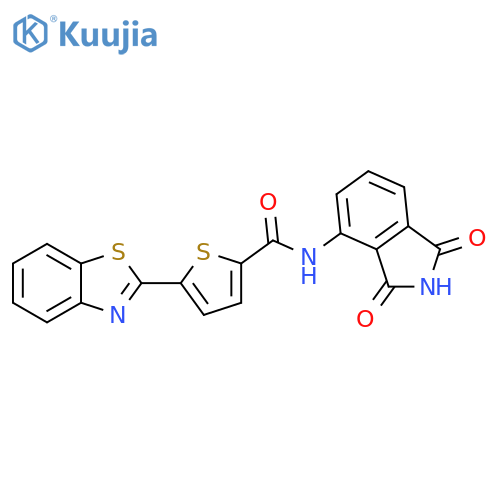 5-(1,3-benzothiazol-2-yl)-N-(1,3-dioxo-2,3-dihydro-1H-isoindol-4-yl)thiophene-2-carboxamide structure
