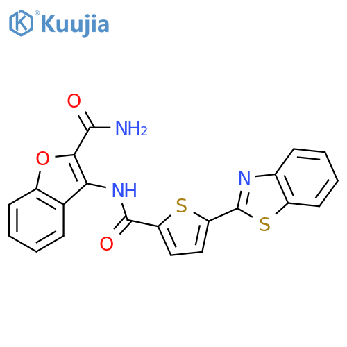 3-5-(1,3-benzothiazol-2-yl)thiophene-2-amido-1-benzofuran-2-carboxamide structure