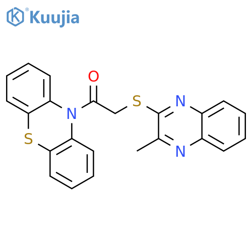 2-(3-methylquinoxalin-2-yl)sulfanyl-1-(10H-phenothiazin-10-yl)ethan-1-one structure