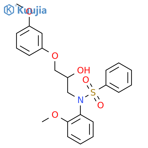 N-2-hydroxy-3-(3-methoxyphenoxy)propyl-N-(2-methoxyphenyl)benzenesulfonamide structure