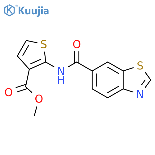 methyl 2-(1,3-benzothiazole-6-amido)thiophene-3-carboxylate structure