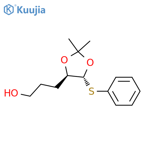 1,3-Dioxolane-4-propanol, 2,2-dimethyl-5-(phenylthio)-, (4R,5R)- structure