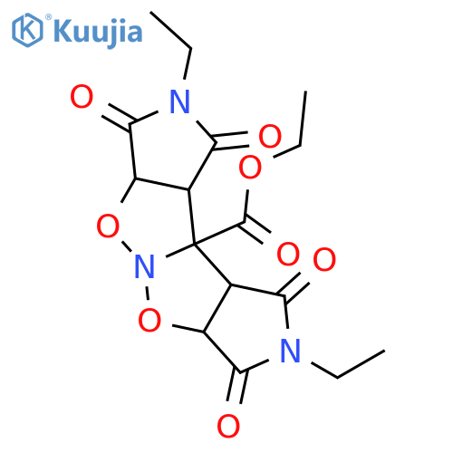ethyl 2,8-diethyl-1,3,7,9-tetraoxooctahydro-1H-pyrrolo[3,4-d]pyrrolo[3'',4'':4,5][1,2]oxazolo[2,3-b][1,2]oxazole-9b(6aH)-carboxylate structure