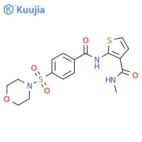 N-methyl-2-4-(morpholine-4-sulfonyl)benzamidothiophene-3-carboxamide structure