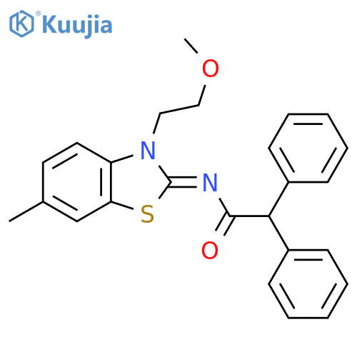 N-(2Z)-3-(2-methoxyethyl)-6-methyl-2,3-dihydro-1,3-benzothiazol-2-ylidene-2,2-diphenylacetamide structure
