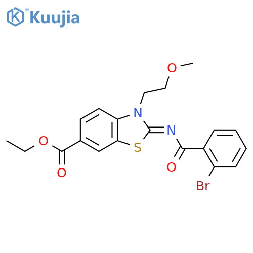 ethyl (2Z)-2-(2-bromobenzoyl)imino-3-(2-methoxyethyl)-2,3-dihydro-1,3-benzothiazole-6-carboxylate structure