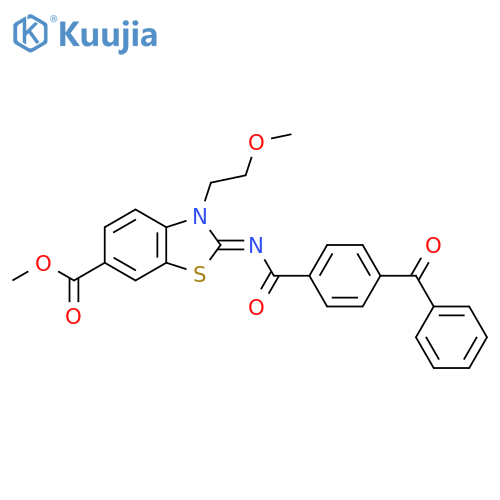 methyl (2Z)-2-(4-benzoylbenzoyl)imino-3-(2-methoxyethyl)-2,3-dihydro-1,3-benzothiazole-6-carboxylate structure